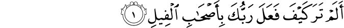 اَلَمۡ تَرَ كَيۡفَ فَعَلَ رَبُّكَ بِاَصۡحٰبِ الۡفِيۡلِؕ‏