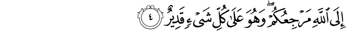 اِلَى اللّٰهِ مَرۡجِعُكُمۡ​ۚ وَهُوَ عَلٰى كُلِّ شَىۡءٍ قَدِيۡرٌ‏