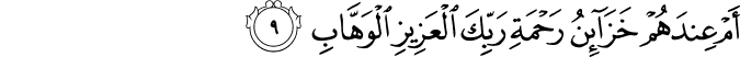 اَمۡ عِنۡدَهُمۡ خَزَآٮِٕنُ رَحۡمَةِ رَبِّكَ الۡعَزِيۡزِ الۡوَهَّابِ​ۚ‏
