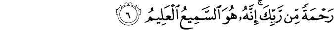 رَحۡمَةً مِّنۡ رَّبِّكَ​ؕ اِنَّهٗ هُوَ السَّمِيۡعُ الۡعَلِيۡمُۙ‏